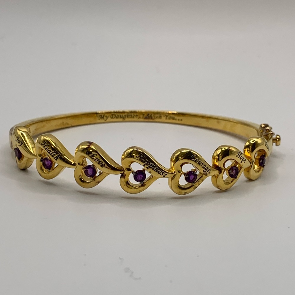 Seven Wonderful Wishes for My Daughter Amethyst Bracelet by Danbury Mint